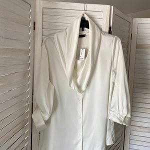 Large silky cowl neck cream blouse brand new